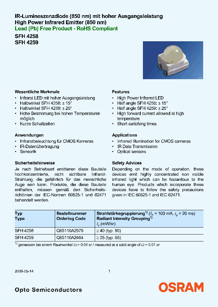 SFH4259-T_8070167.PDF Datasheet