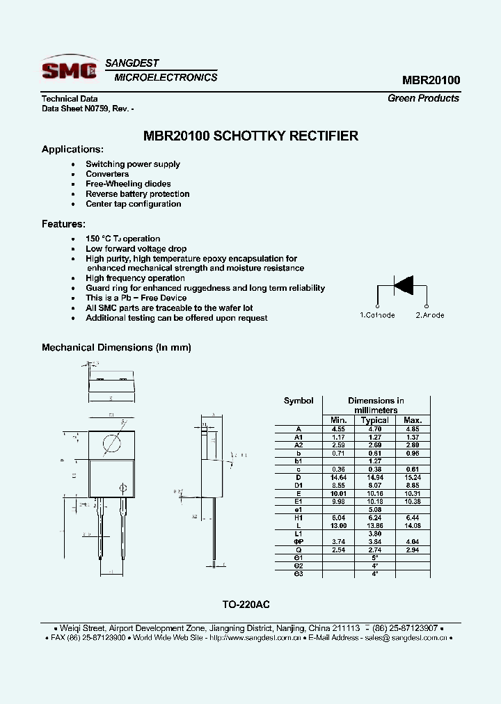 MBR20100_8079360.PDF Datasheet