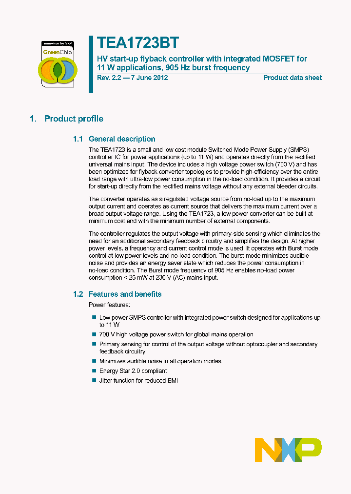 TEA1723BT_8087430.PDF Datasheet