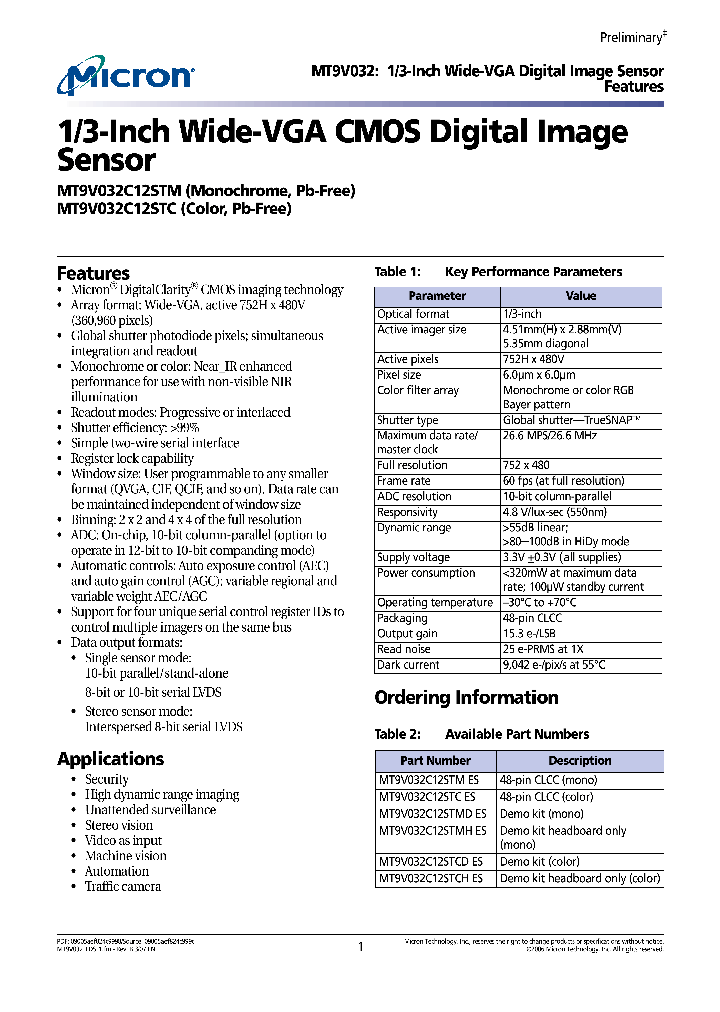 MT9V032C12STC_7820450.PDF Datasheet