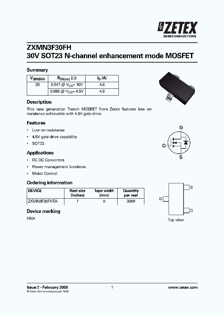 ZXMN3F30FHTA_8102388.PDF Datasheet