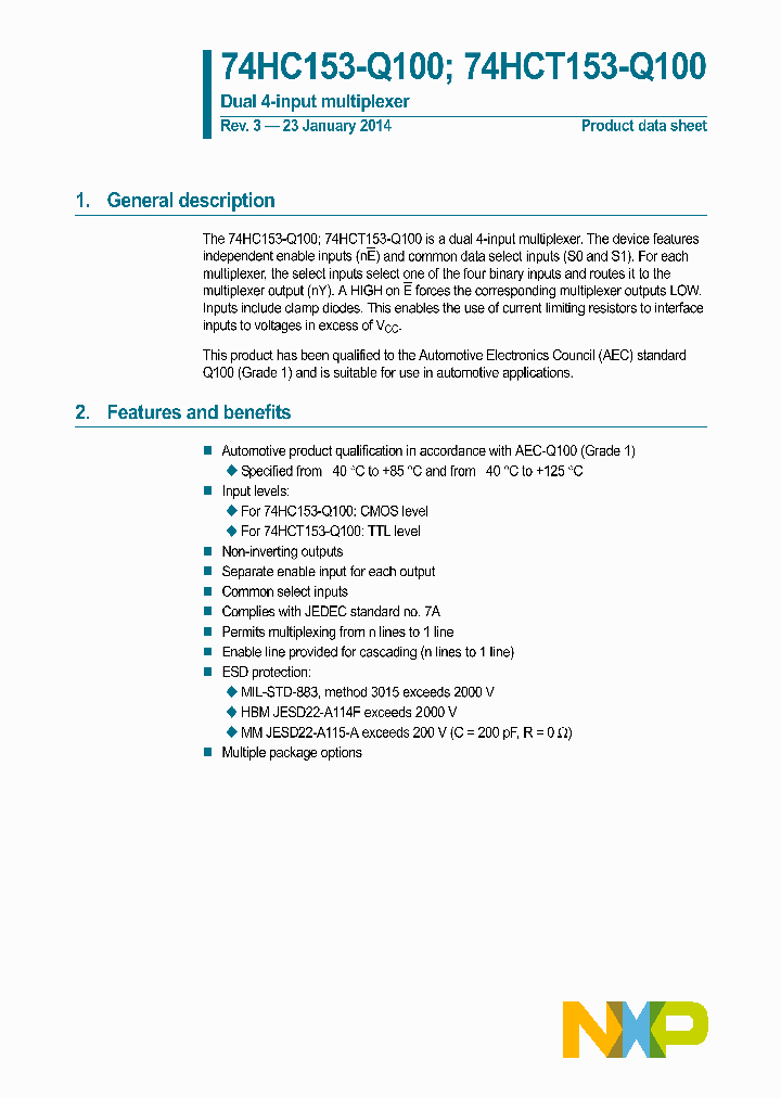 74HCT153PW-Q100_8111496.PDF Datasheet