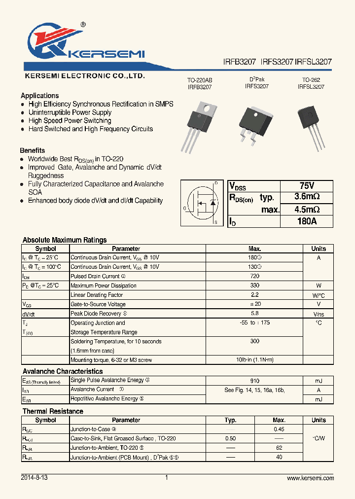 IRFB3207_8112557.PDF Datasheet