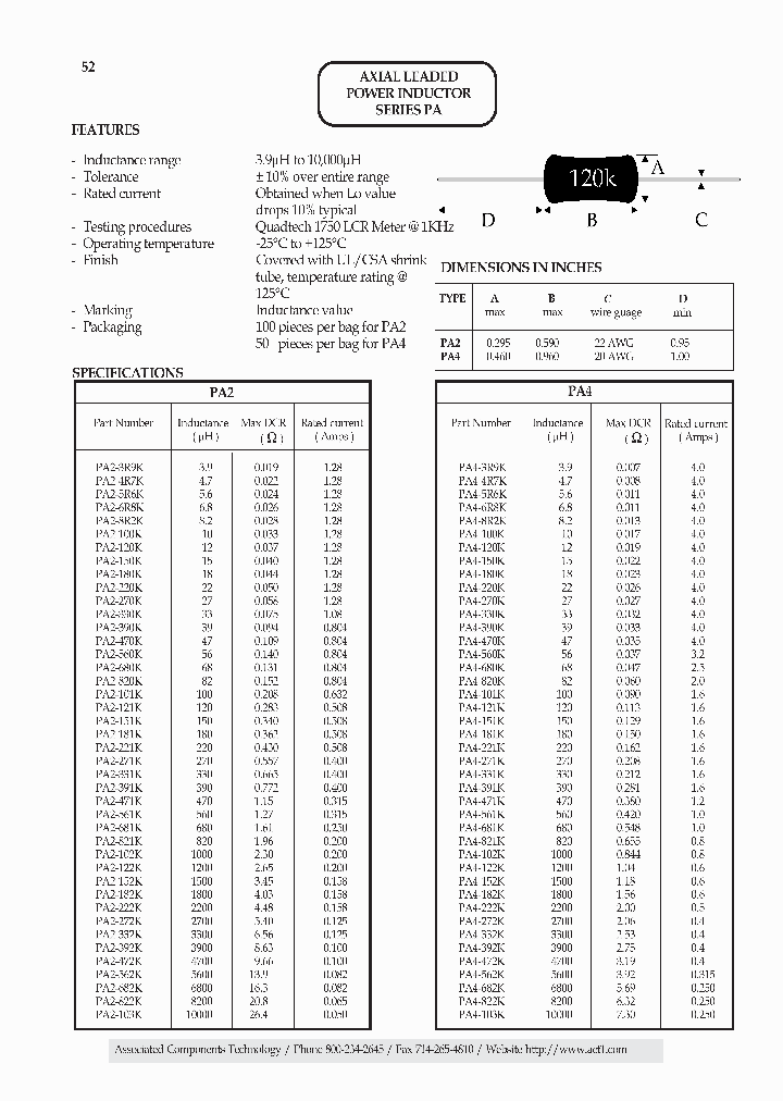 PA2-122K_8127790.PDF Datasheet