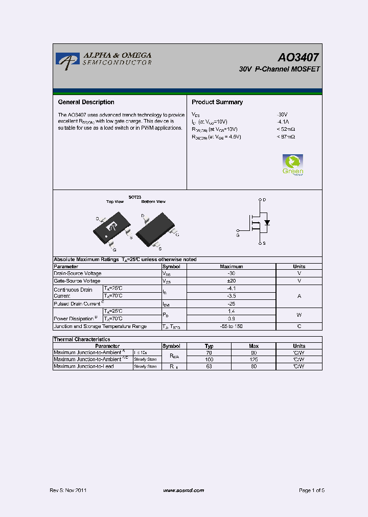 AO3407_8138263.PDF Datasheet