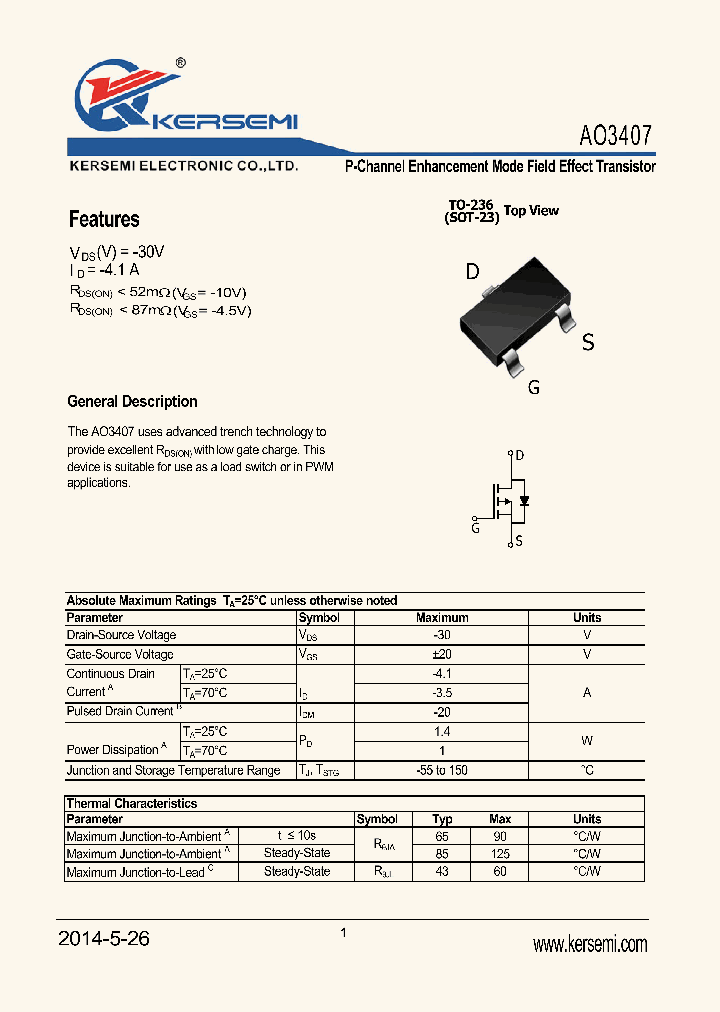 AO3407_8138266.PDF Datasheet