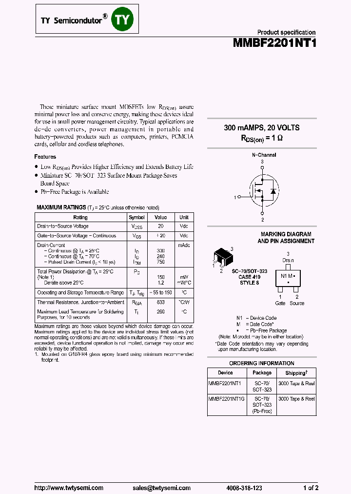 MMBF2201NT1G_8141933.PDF Datasheet