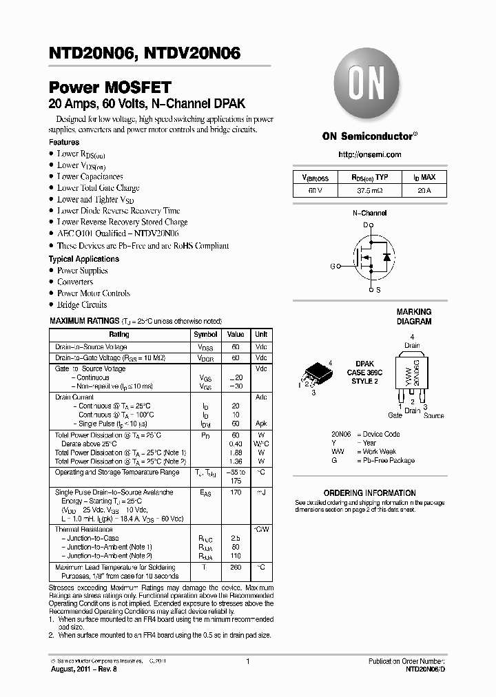 NTD20N06T4G_8148804.PDF Datasheet