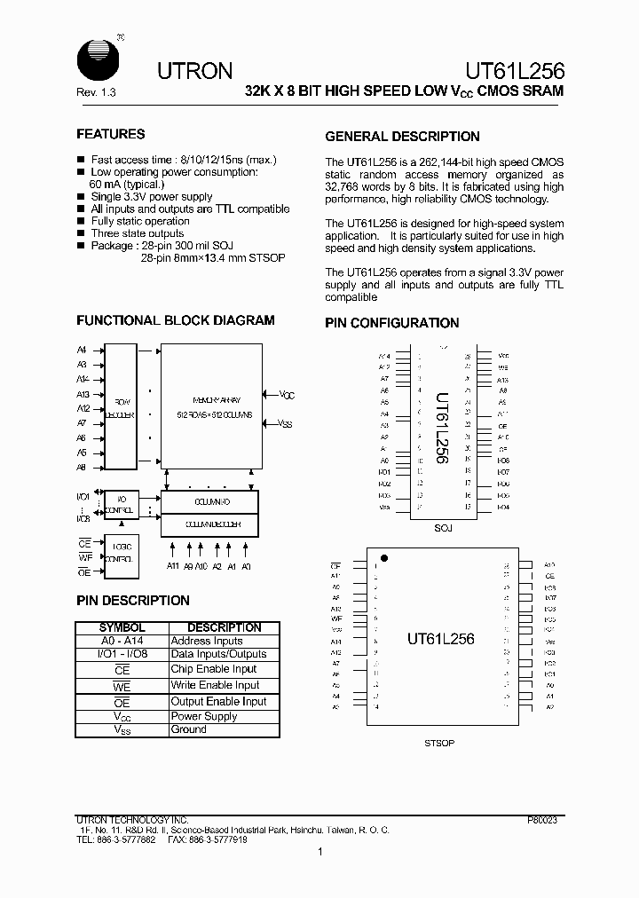 UT61L256JC-10_8151383.PDF Datasheet