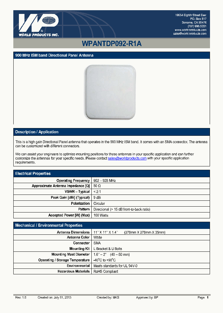 WPANTDP092-R1A_8161644.PDF Datasheet