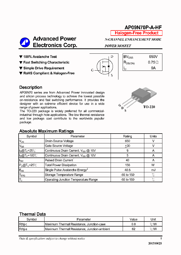 AP09N70P-A-HF-14_8162608.PDF Datasheet