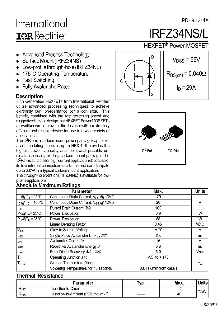 IRFZ34NSL_8167016.PDF Datasheet