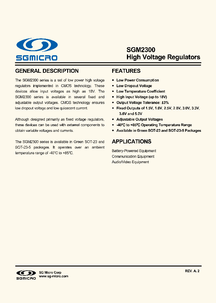 SGM2300_8170291.PDF Datasheet