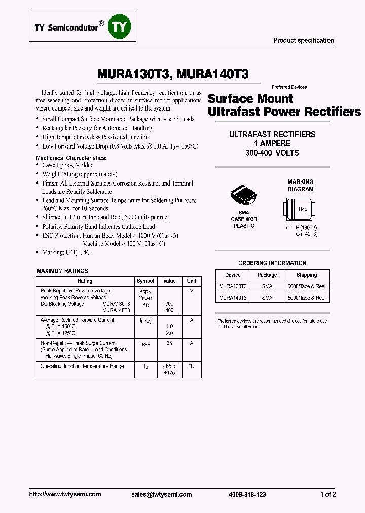 MURA130T3_8173663.PDF Datasheet