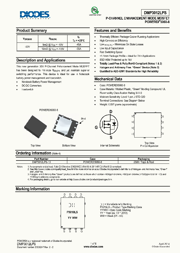 DMP3012LPS-15_8179606.PDF Datasheet