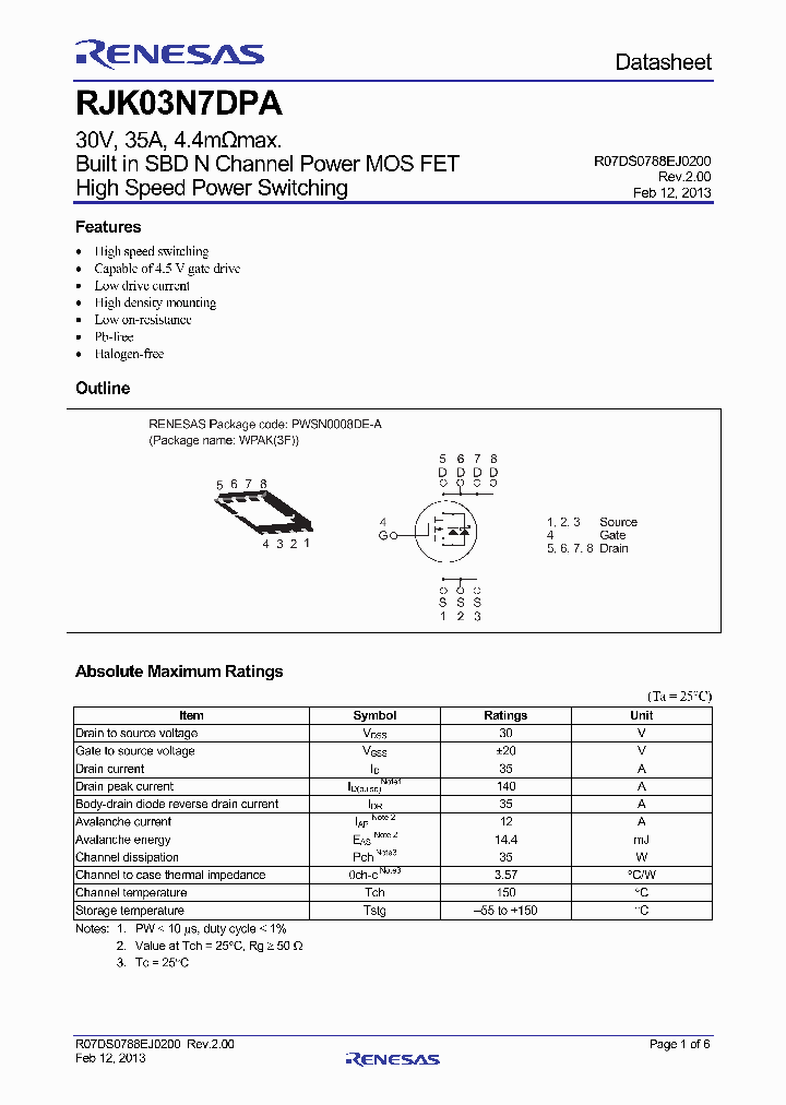 RJK03N7DPA_8190069.PDF Datasheet