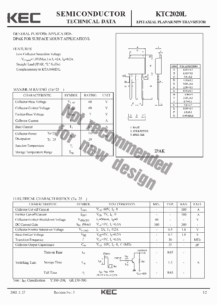 KTC2020L-15_8193654.PDF Datasheet