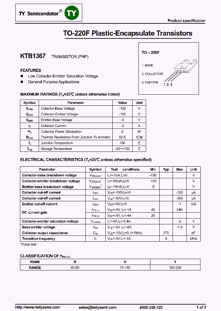 KTB1367_8205104.PDF Datasheet