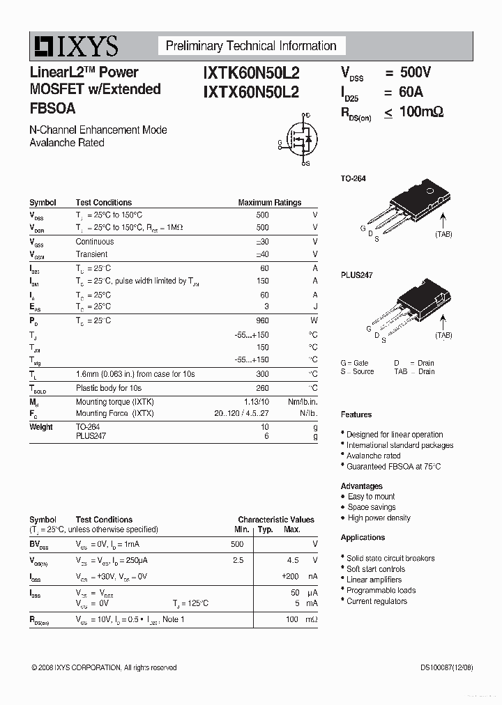 IXTK60N50L2_7826032.PDF Datasheet