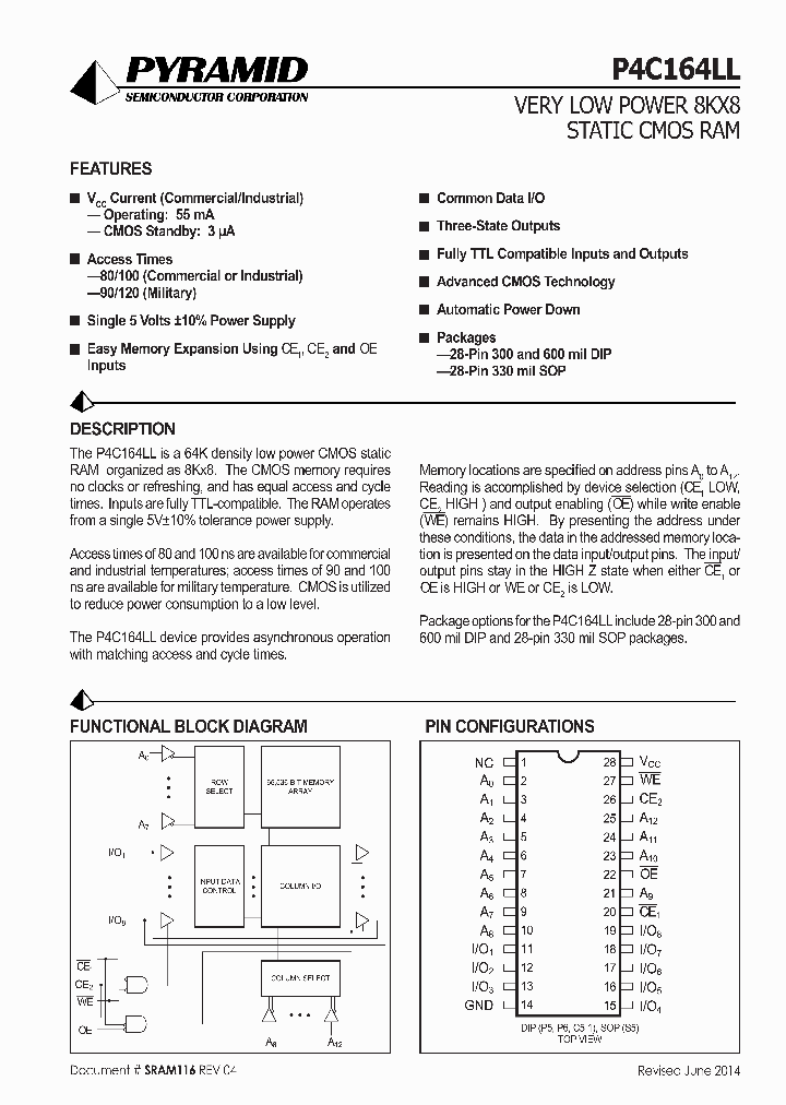 P4C164LL-100SMBLF_8205258.PDF Datasheet