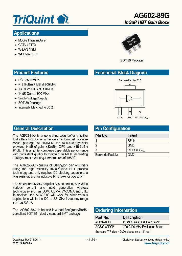 AG602-89PCB_8207920.PDF Datasheet