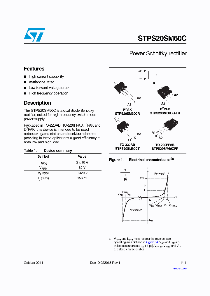 STPS20SM60CR_8209129.PDF Datasheet