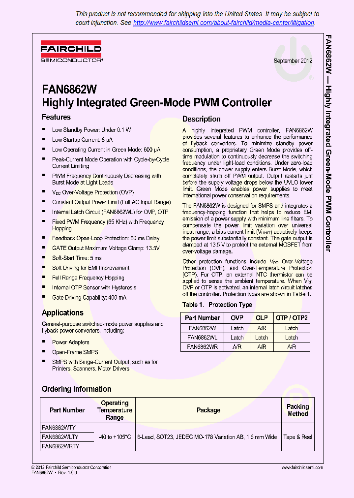 FAN6862WLTY_8214251.PDF Datasheet
