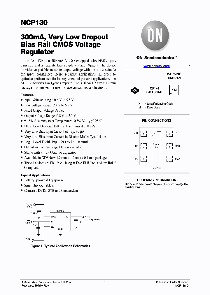 NCP130AMX110TCG_8219500.PDF Datasheet