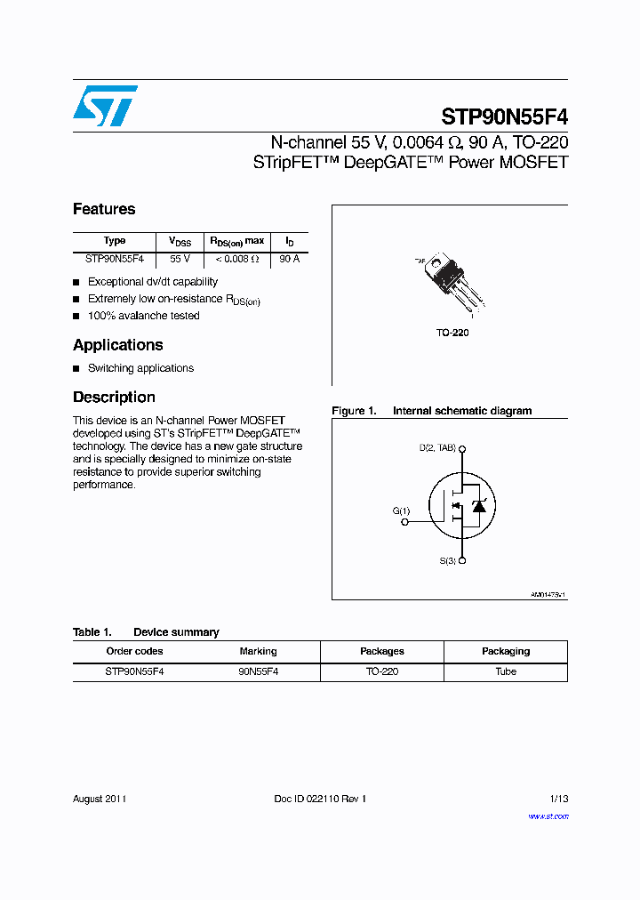 STP90N55F4_8219801.PDF Datasheet