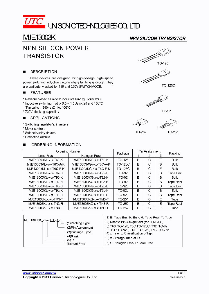 MJE13003K_8235322.PDF Datasheet