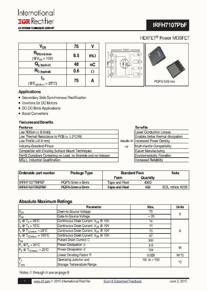 IRFH7107PBF-15_8239616.PDF Datasheet