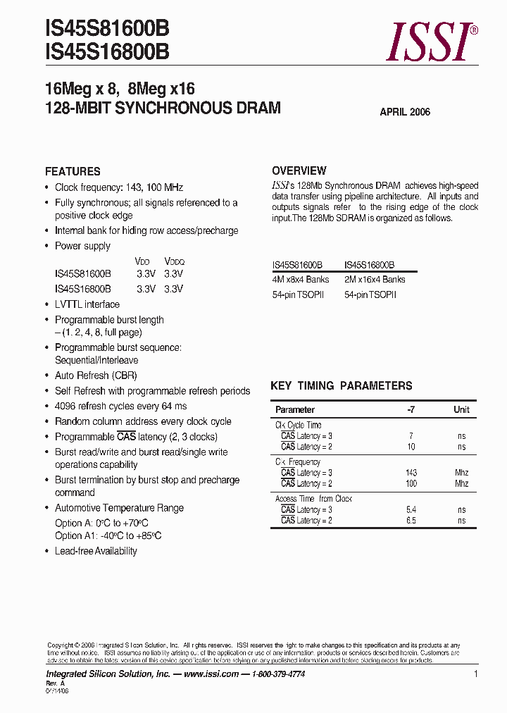 IS45S16800B-7TLA_8241689.PDF Datasheet