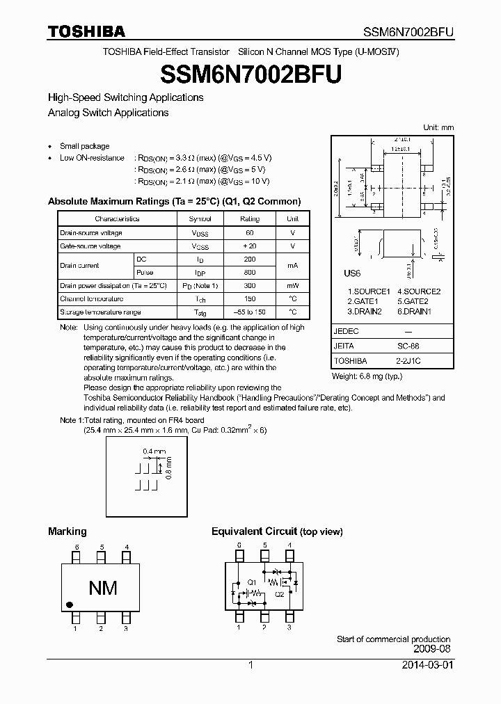 SSM6N7002BFU_8247343.PDF Datasheet