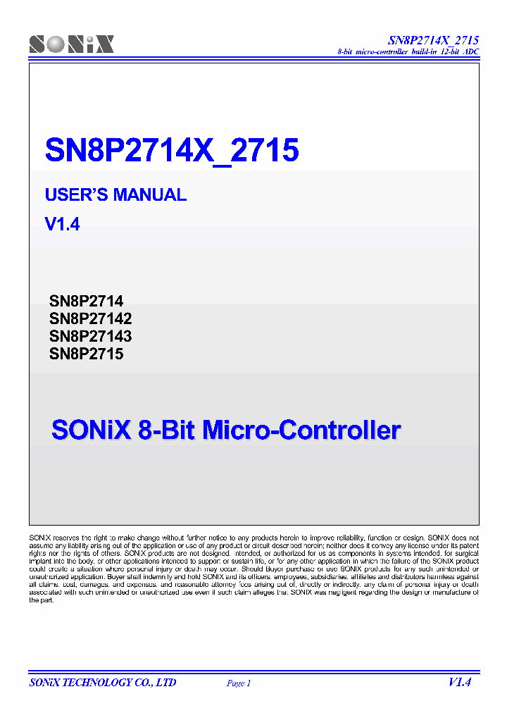 SN8P27142_7851903.PDF Datasheet