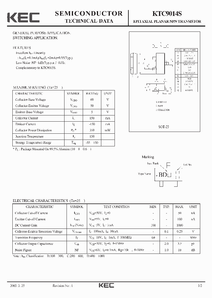 KTC9014S-15_8248260.PDF Datasheet