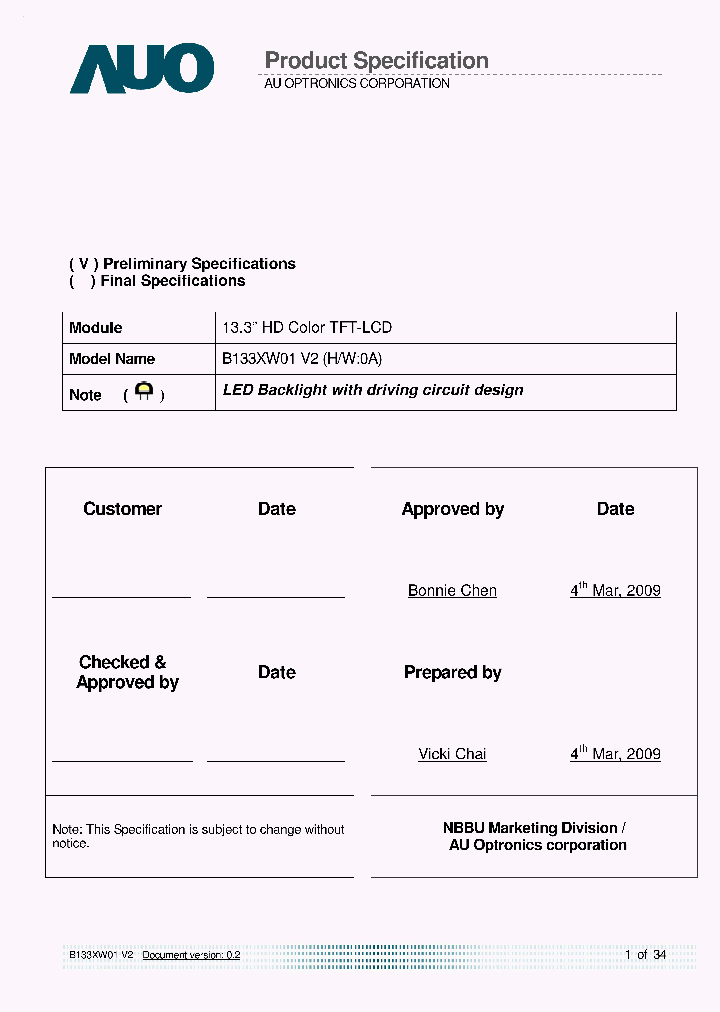 B133XW01V2_7854642.PDF Datasheet