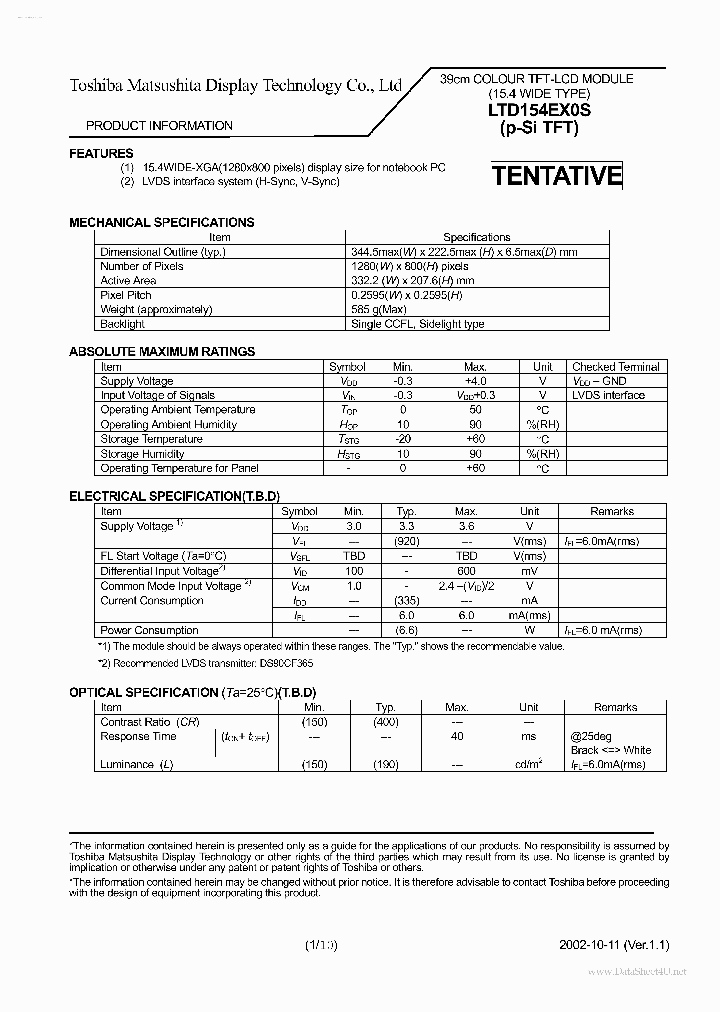 LTD154EX0S_7859648.PDF Datasheet