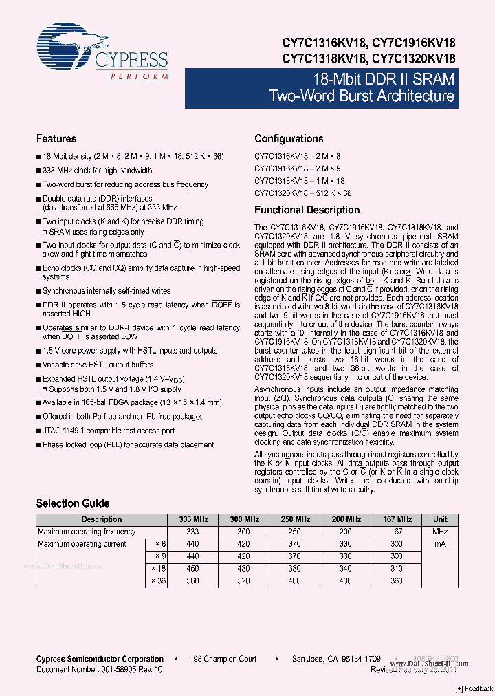 CY7C1316KV18_7865481.PDF Datasheet