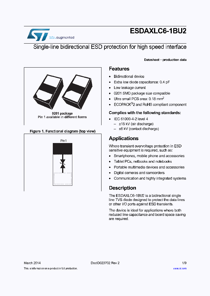 ESDAXLC6-1BU2_8281700.PDF Datasheet