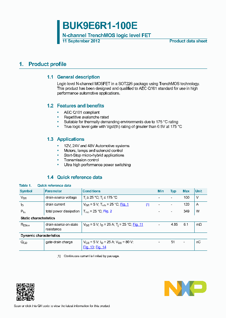 BUK9E6R1-100E_8287991.PDF Datasheet