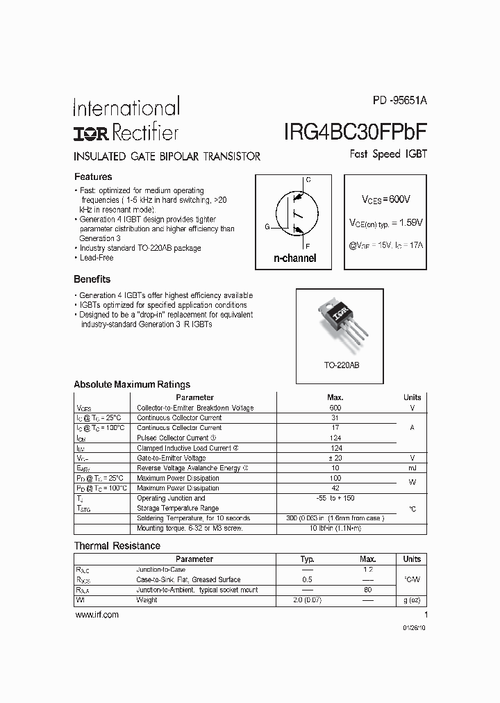 IRG4BC30FPBF-15_8293221.PDF Datasheet