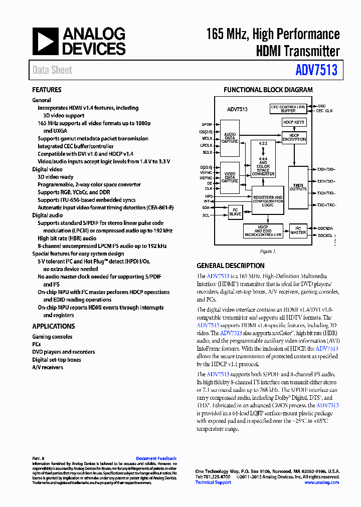 ADV7513_8293540.PDF Datasheet