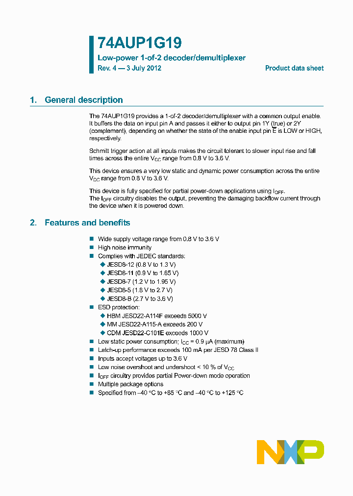 74AUP1G19GF_8294978.PDF Datasheet