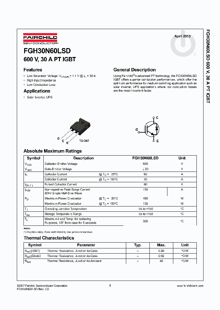 FGH30N60LSD_8302250.PDF Datasheet