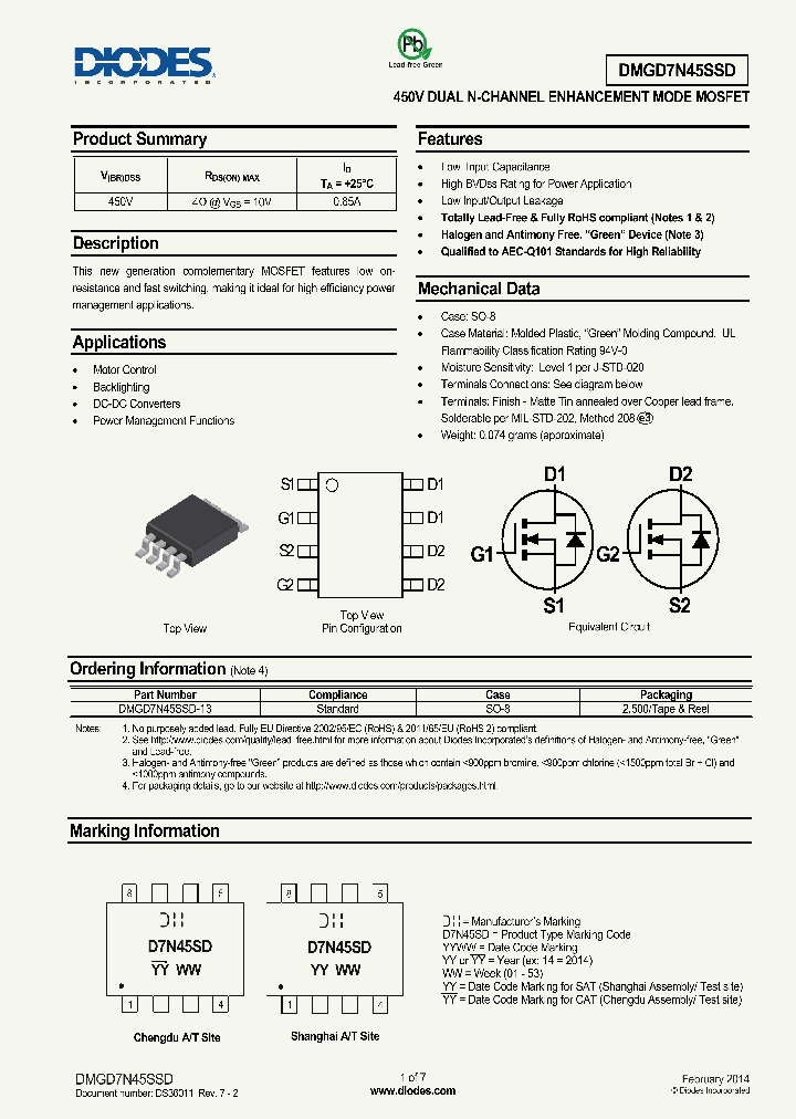 DMGD7N45SSD_8302580.PDF Datasheet