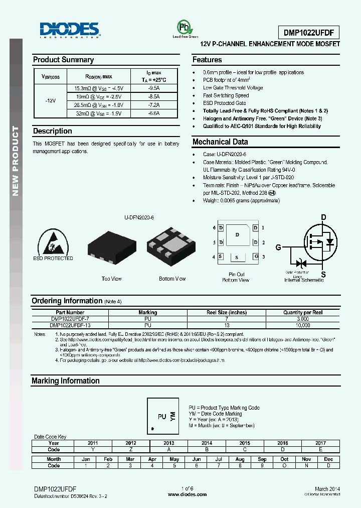 DMP1022UFDF_8305788.PDF Datasheet