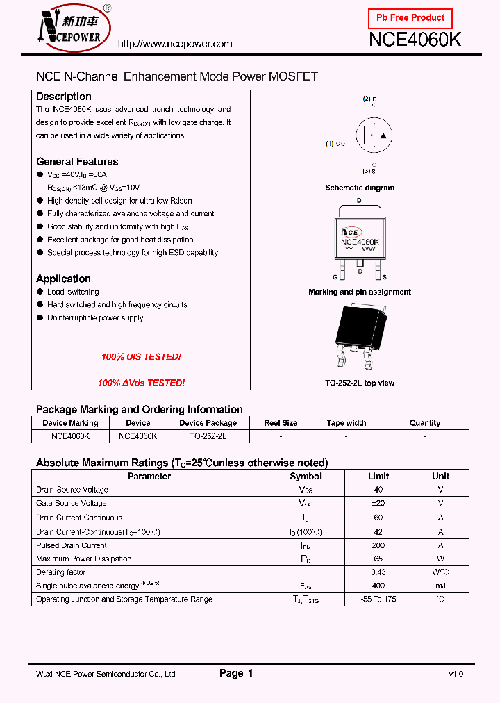 NCE4060K_8312340.PDF Datasheet