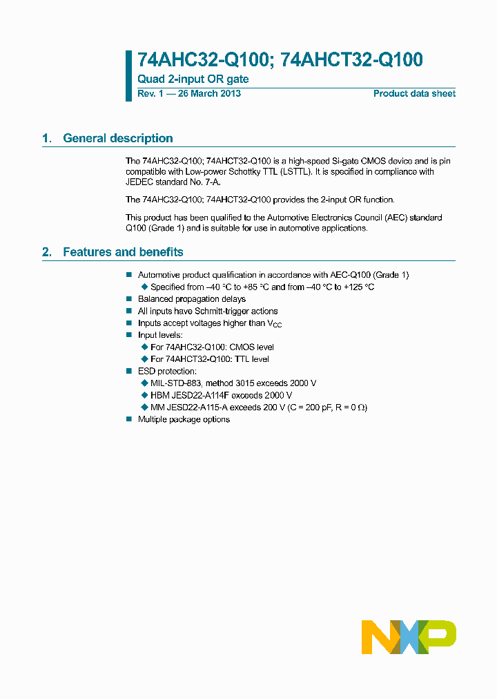 74AHC32BQ-Q100_8313262.PDF Datasheet