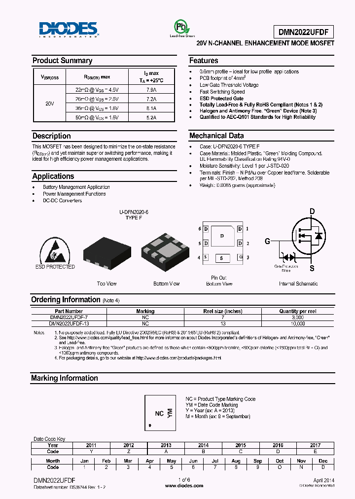 DMN2022UFDF-13_8314584.PDF Datasheet