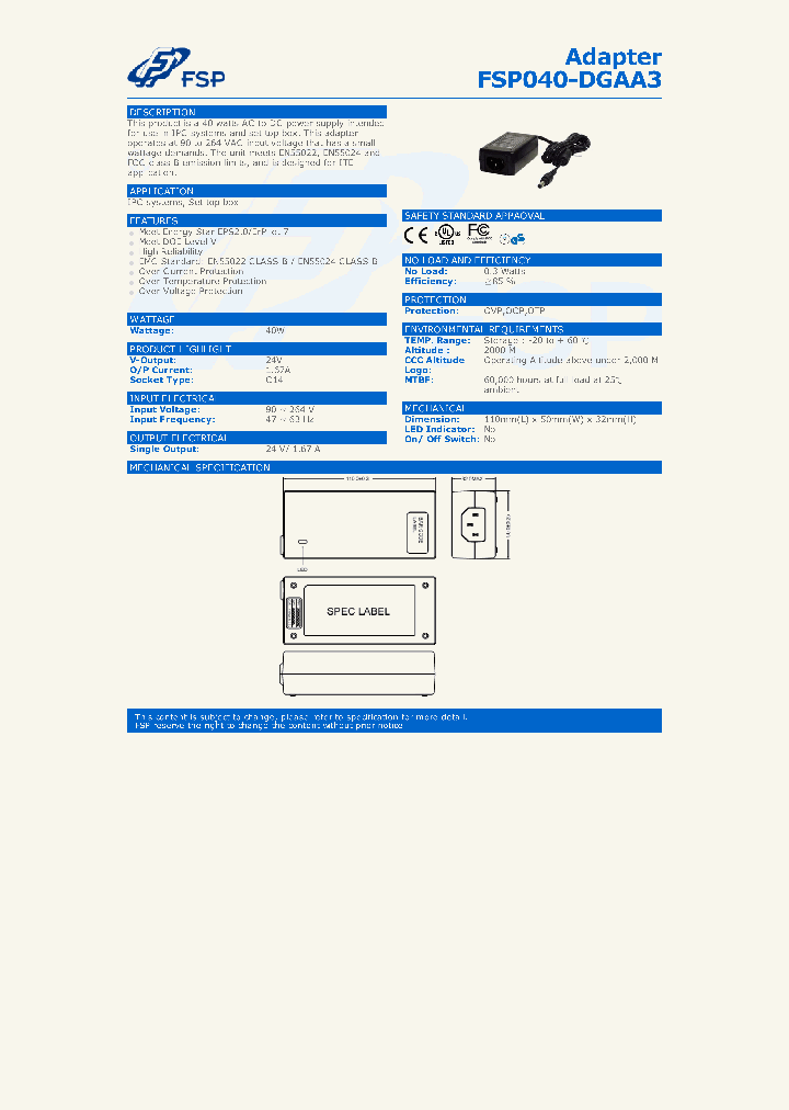 FSP040-DGAA3_8317513.PDF Datasheet